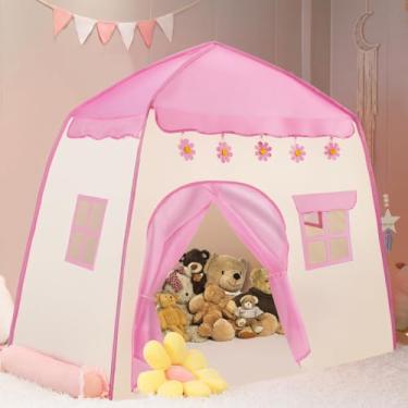 Imagem de 130 * 130 * 110 cm, Rosa, Dobrável E Fácil de Montar, Barraca, Casinha de Brinquedo, Barraca Rosa, Cabana, Tenda