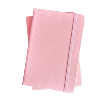 Imagem de Caderneta Pequena Tipo Moleskine SEM PAUTA, Caderno de Anotações Pequeno 15x10 Capa Dura com Elástico (Rosa)
