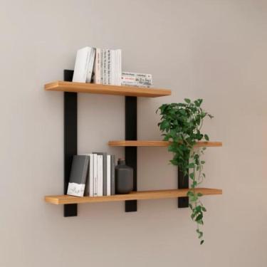 Imagem de Nicho Retangular Industrial 100% MDF Freijó Preto 85x70 Cm Pradel