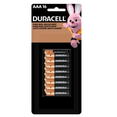 Imagem de Pilha Duracell Alcalina Pequena AAA - 16 Unidades