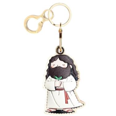 Imagem de Capa de couro compatível com AirTag, linda capa protetora com chaveiro, rastreador GPS antiarranhões para chaves, bolsa, animais de estimação, mochila (C)