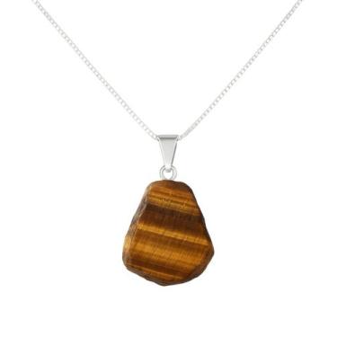 Imagem de Colar Natura Olho de Tigre - Cristal Natural, Prata 925