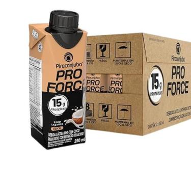 Imagem de kit 12 Bebida Láctea Zero Lactose Piracanjuba ProForce 15g Coco 250ml 