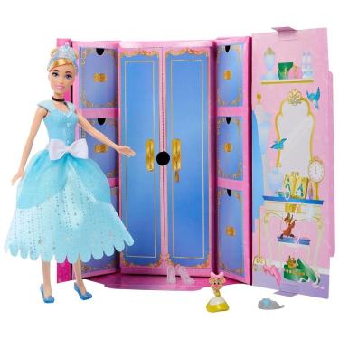 Imagem de Boneca Cinderela Fashion com 12 Modas e Acessórios Surpresa Brinquedo das Princesas Disney, Mattel.