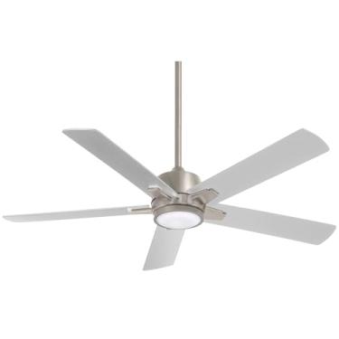 Imagem de Minka-AIRE F619L-BN Ventilador de teto robusto de 137 cm com luz LED e controle remoto em acabamento de níquel escovado