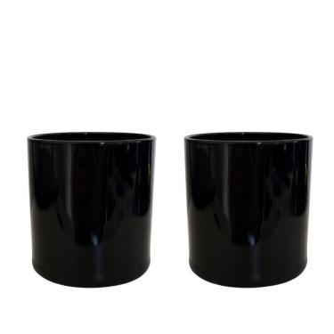 Imagem de Kit 2 Copos De Vidro Whisky Preto 230 Ml