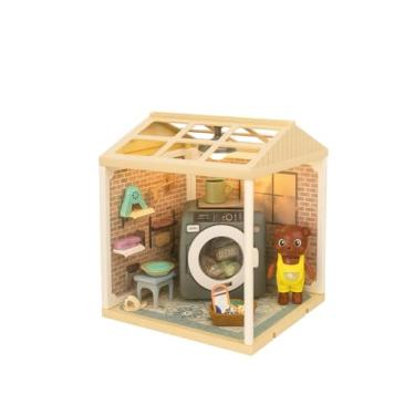 Imagem de Casinha Miniatura Encantada com Luz LED para Montar — Presente Criativo Educativo para Meninas, DIY Decorativo Infantil Premium (Lavandeiria, Unidades, 5)