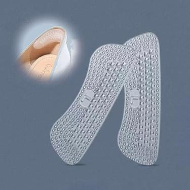 Imagem de 4 adesivos transparentes de silicone no calcanhar, almofadas antiderrapantes, protetor de cuidados com o calcanhar para os pés, inserções antiderrapantes, grande