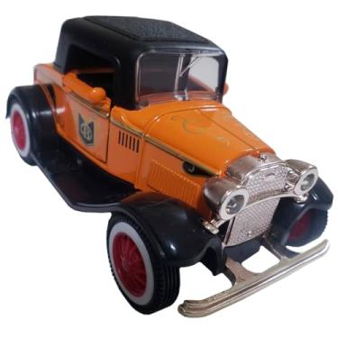 Imagem de Miniatura Carrinho De Ferro Retro Calhambeque Vintage 1:32 Coleção (Laranja)