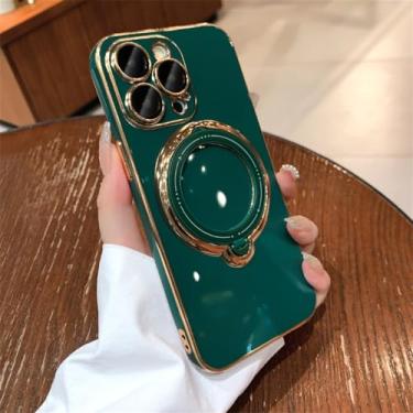 Imagem de Capa de carregamento sem fio para iPhone 11 12 13 14 15 Pro Max X Xs Max XR 7 8 Plus Capa de suporte de anel magnético, verde, para iPhone 7plus