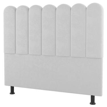 Imagem de Cabeceira Cama Box Casal King Size Lana 195cm Sintético Branco - Desk Design