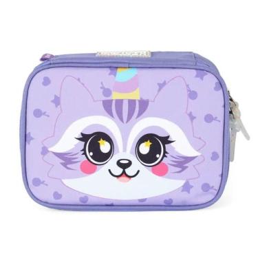 Imagem de Estojo Grande Box 100 Pens Bolsinha Porta Lapis Up4you Gato, Roxo