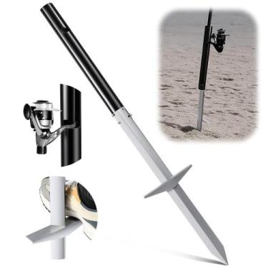 Imagem de Suporte de vara de pesca HappyAlley Sand Spike Alumínio 65 cm