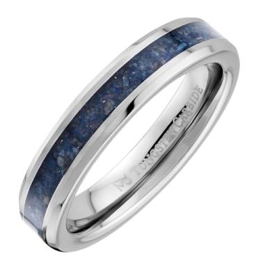 Imagem de MJ Metals Jewelry Anel masculino de carboneto de tungstênio com incrustação de lápis-lazúli | Pulseira de ajuste confortável | Ideal para casamentos, presentes ou uso diário, Metal, Sem pedra preciosa