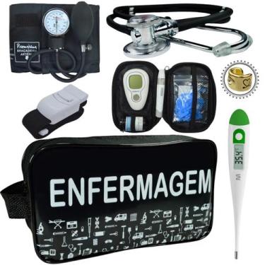 Imagem de Kit Enfermagem Esteto Com Medidor Glicose Aparelho Pressão - Love Saud