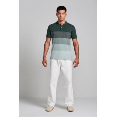 Imagem de Camisa Polo Piquet Slim Fit - Verde Escuro / Verde Claro - HIGHSTIL, V