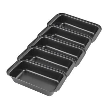 Imagem de Kit 5 Assadeira Retangular Teflon 28x15x5cm Antiaderente Bolo Tortas L