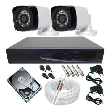 Imagem de Kit Câmeras De Segurança Residencial + Dvr 4ch Ahd P2p Hdmi - protec