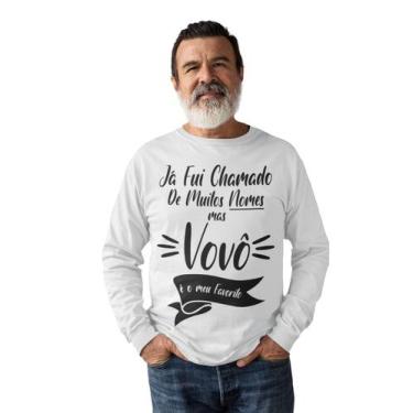 Imagem de Camiseta Manga Longa Vovô Presente Dia Dos Pais Avô Branca - Del Franc