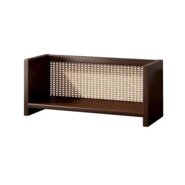 Imagem de Armário de arquivo cor nogueira prateleira de mesa, prateleiras de armazenamento de madeira, organizador de armazenamento empilhável, para escritório, sala de estar, quarto, impressora, suporte para