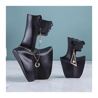 Imagem de Suporte de joias expositor de joias, resina pequeno médio retrato lateral modelo brincos colar suporte de exibição de joias adereços de exibição de joias exibição de joias (cor: grande e pequeno)