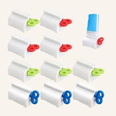 Imagem de 10 Espremedor Pasta de Dente Creme Dental Prático Banheiro - Riodeouro