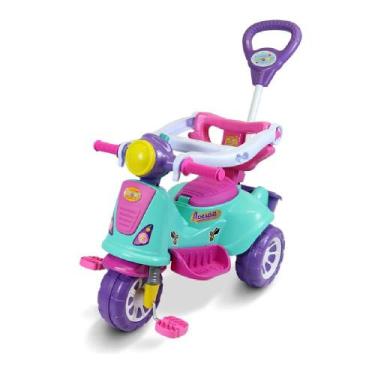 Imagem de Triciclo Passeio Infantil Avespa Rosa Com Empurrador Maral