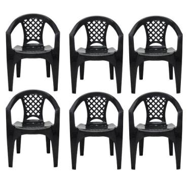 Imagem de Kit 6 Cadeiras Tramontina Iguape Polipropileno Empilháveis Preto