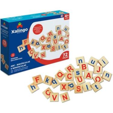 Imagem de Brinquedo Pedagógico Madeira Abc Maiúsculas/Minúsculas 72pç - XALINGO