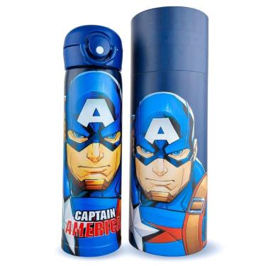 Imagem de Garrafa Térmica Inox 500ml Capitão América Marvel-Unissex