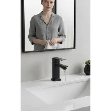 Imagem de Torneira Luxo Banheiro Inox Cromada Preta 1/4 Volta - Congratulations 