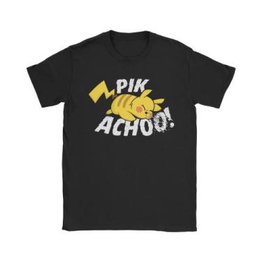 Imagem de Camiseta Masculina De Algodão Puro Pokemon Com Gola Redonda E Manga Cu