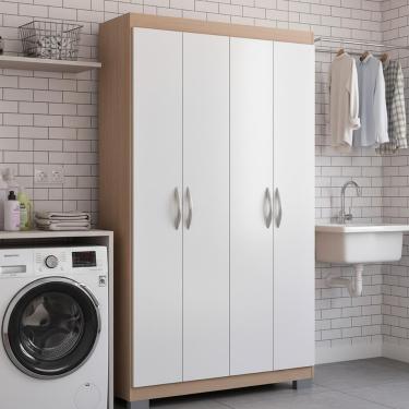 Imagem de Armário Multiuso Dm-580 4 Portas 8 Prateleiras MDP 109,5cm Brancoriviera Ditália Móveis