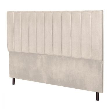 Imagem de Cabeceira Casal King Jbe Leblon Marrom 195cm Box 193cm Creme