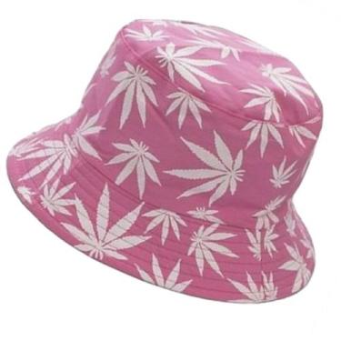 Imagem de Chapéu Bucket Hat Dupla Face Boné Balde 2 Em 1 Tropical Rosa - Vitrine