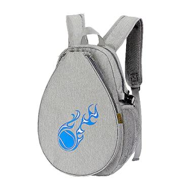 Imagem de Generic Saco de raquete de tênis infantil Pickleball Paddles Mochila resistente à água Bolsa de transporte para remo de badminton, raquete de tênis, crianças, cinza claro
