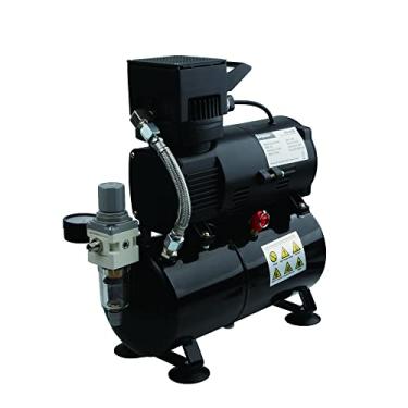 Imagem de Airgoo Compressor de aerógrafo premium AG-426 com ventilador de resfriamento Superpower e tanque de ar para pulverização de aerógrafo, hobby, tatuagem corporal, pintura de modelo, gráfico automotivo,