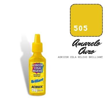 Imagem de Acricor Cola Relevo Amarelo Ouro (Brilliant)20g - ACRILEX