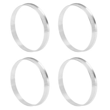 Imagem de INFINAUTO Anéis centralizados no cubo da roda do carro OD 70,6 mm para ID 69,1 mm Eixo central de rodas com absorção de choque Hubrings liga de alumínio tom prateado durável