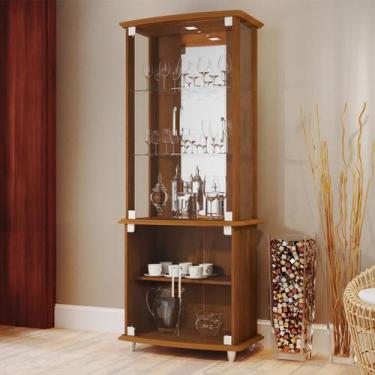 Imagem de Cristaleira Barzinho Com Iluminação em Led 4070 Cor Caramelo - JB BECH