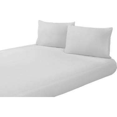 Imagem de Roupa De Cama Amor King Lençol Avulso Com Elástico Cores Lisas Hotel -