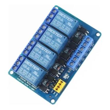 Imagem de Módulo Rele 3V 10A 4 Canais Com Borne Kre Para Esp32 - OEM