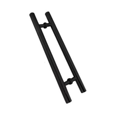 Imagem de Puxador H 60cm Porta Pivotante Madeira Aço Inox Preto Fosco - Mixso