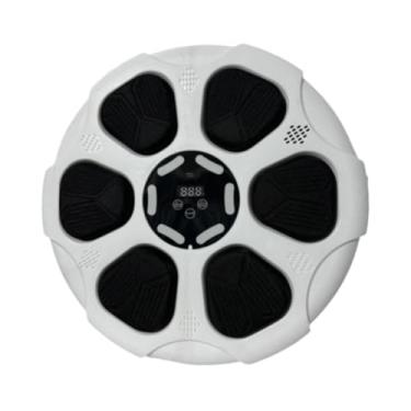 Imagem de menolana Máquina de boxe musical, treinador de boxe com velocidade da luz, alvo eletrônico ajustável de parede para treino interno, kickboxing, Brancopreto Sem Luvas