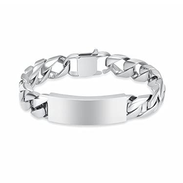 Imagem de constantlife Pulseira de cremação para cinzas para homens – Pulseira de urna de aço inoxidável com elos cubanos, lembrança de cinzas, joia memorial de cremação, One Size, Aço inoxidável, aço inoxidável