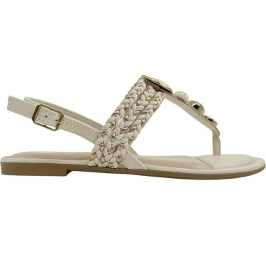 Imagem de Sandália Feminina Rasteira Casual Dia a Dia Passeio com Pedrarias Conforto Dakota Y7991