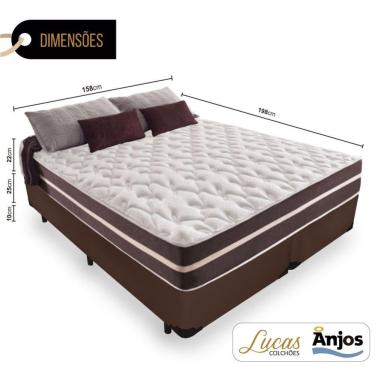 Imagem de Cama Box Queen + Colchão De Molas - Anjos - Classic Superlastic - 158X198X57cm Marrom