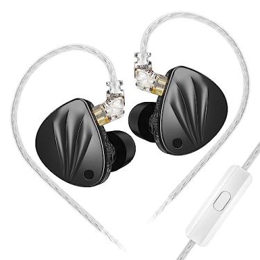 Imagem de Fones de ouvido intra-auriculares KZ Krila, fones de ouvido híbridos ajustáveis de 4 níveis, fones de ouvido KZ HiFi BA DD Heavy Bass IEM com cabo destacável de 2 pinos e orelhas de espuma para