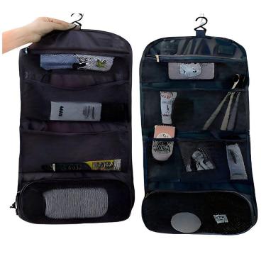 Imagem de Necessaire Kit Higiene Viagem Organizadora Mala Mochila Bolsa Academia Gancho Masculina Feminino Cor:vermelho
