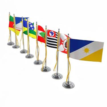 Imagem de Mini Bandeira Mesa Goiás Mastro 15 Cm Poliéster